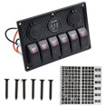thumbnail image 1 of 6Gang Toggle Switch Panel Breaker Orange LED 2 USB RV Car Marine Boat Voltmeter, 1 of 12