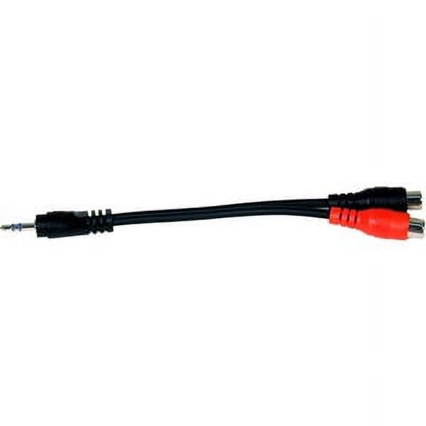 6IN STEREO 3.5MM M TO 2 RCAF ADAPTER CABLE LIFETIME WARRANTY - image 1 of 2