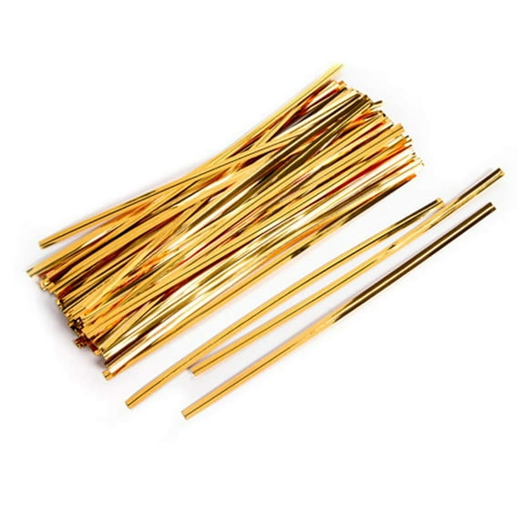 6IN TWIST TIES GOLD 80PC/PKG