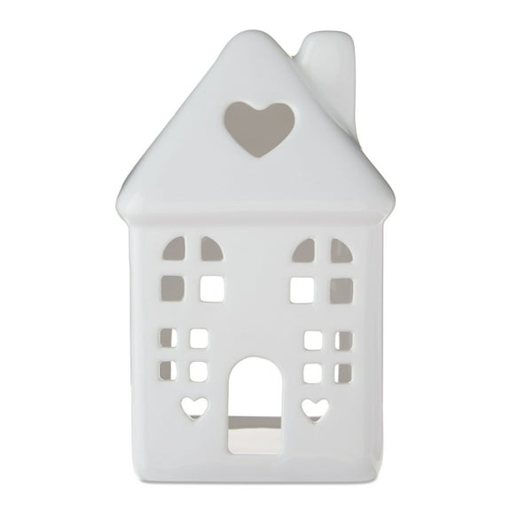 Ceramic House Tabletop Decoration, White, 6", Valentine's Day by Way To Celebrate