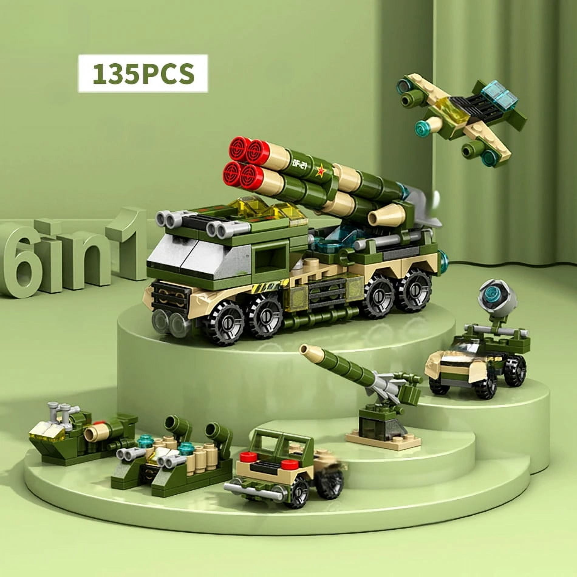 6IN1 City Engineering Car Police Truck Building Blocks Tank Helicopter ...