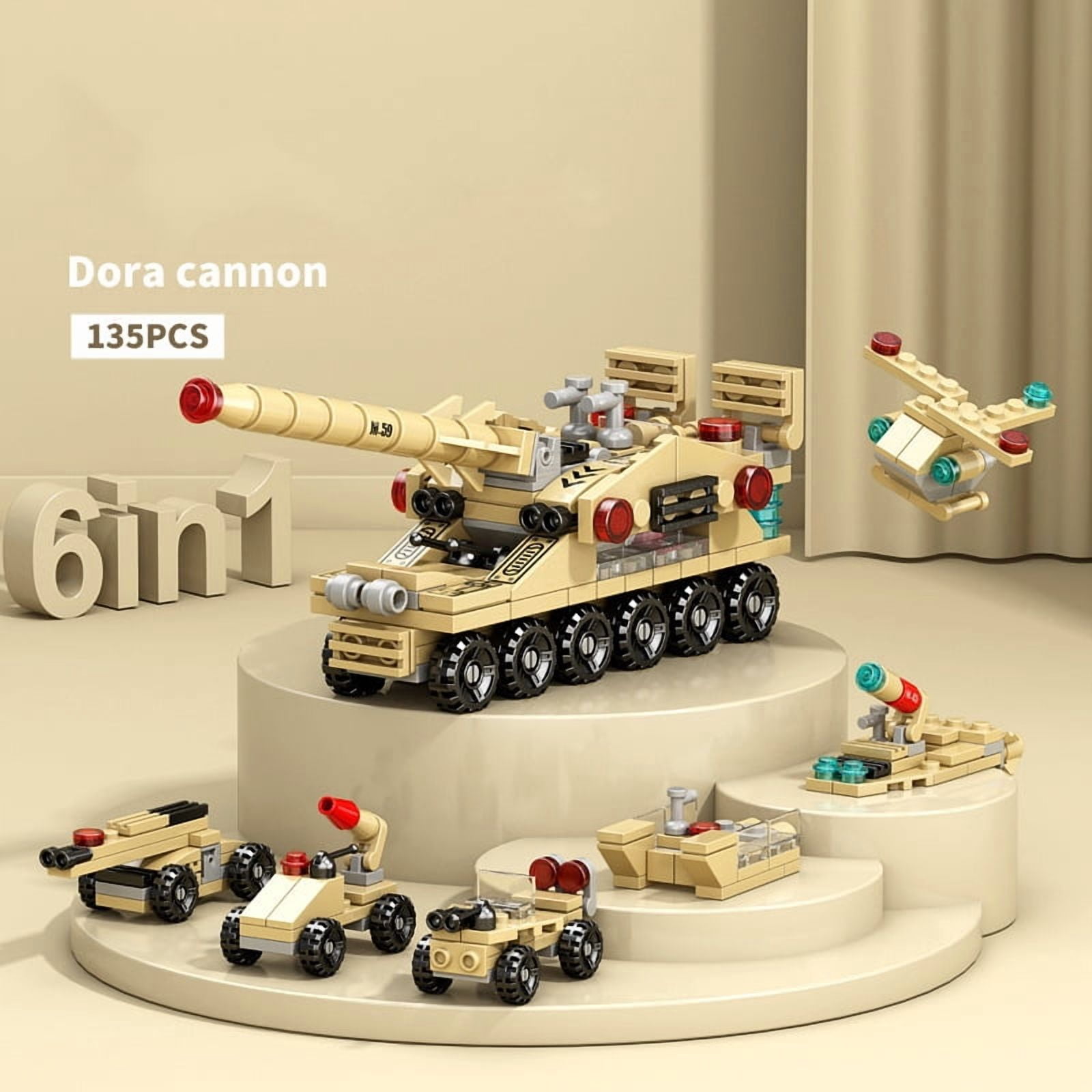6IN1 Engineering Car Helicopter Truck Tank City Building Blocks Police ...