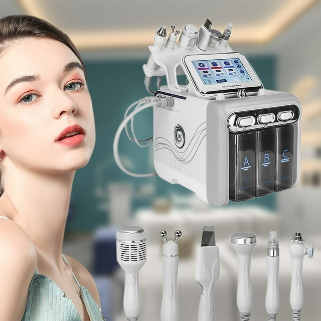 6IN1 Hydrogen-Oxygen Facial Machine, Professional Hydra Face Care Device for Skin Moisturizing, Multifunctional Hydrogen Oxygen Skin Care Beauty Machine