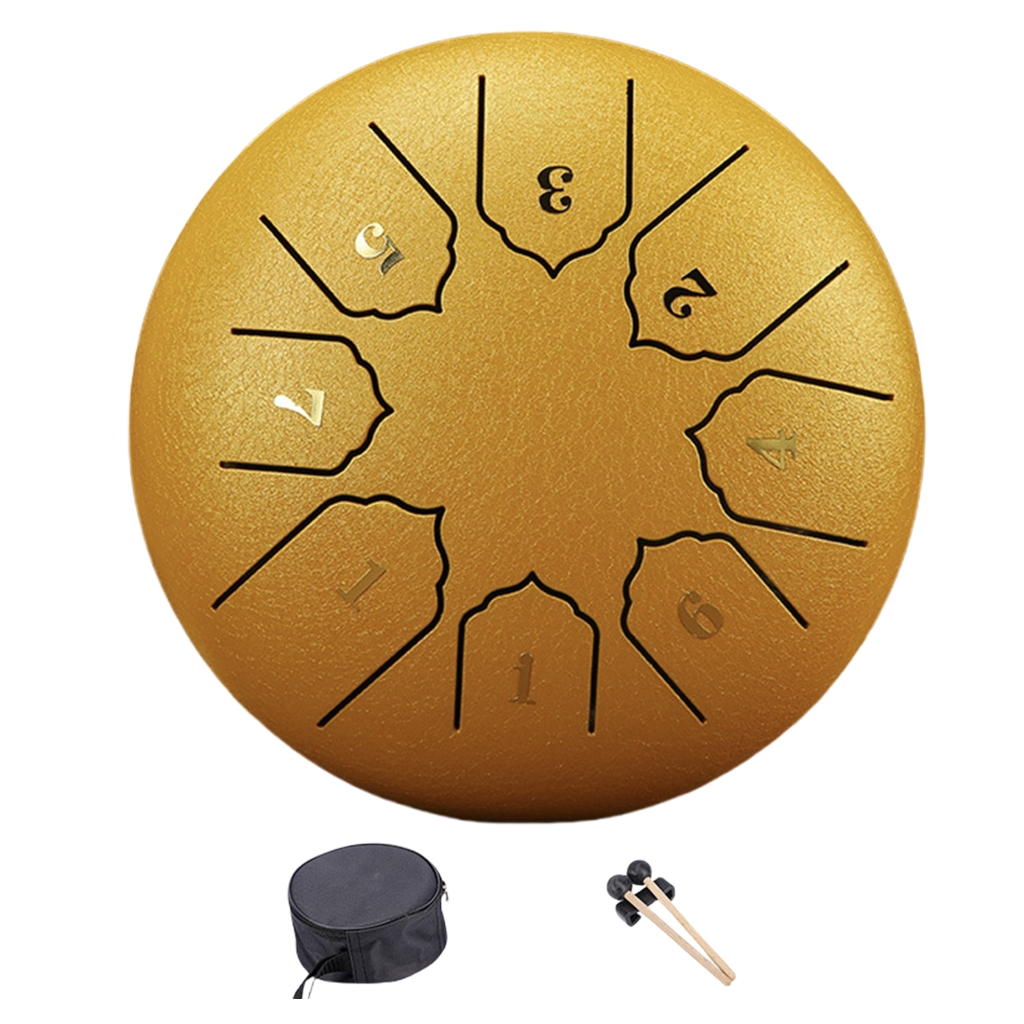 6Inch 8 Tone Handpan Drum with Drumsticks & Bag, Percussions Instrument for Yoga
