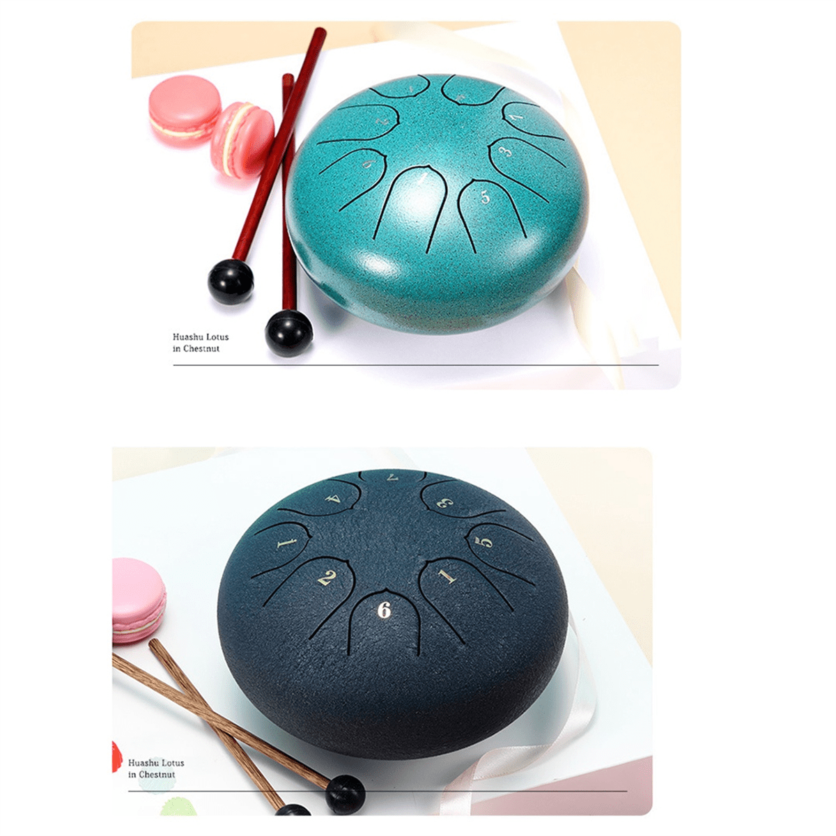 6Inch 8 Tone Hollow Drum Steel Tongue Drum Garden Rain Drum Steel Tongue Drum Outdoor Rain Drum Suitable for Beginners,D
