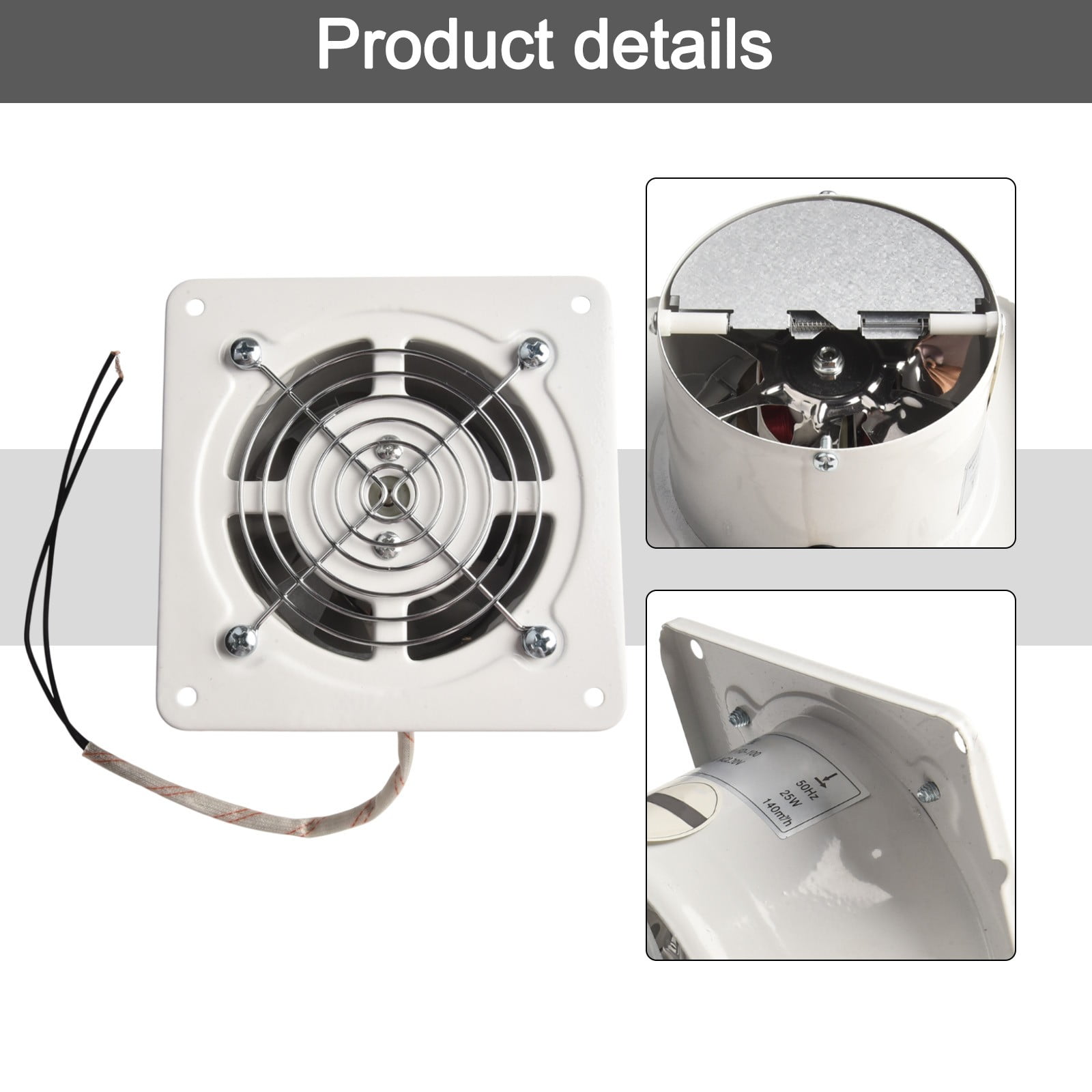 6Inch Bathroom Ventilation Fan Air Vent Exhaust Fan Toilet Bath Kitchen ...