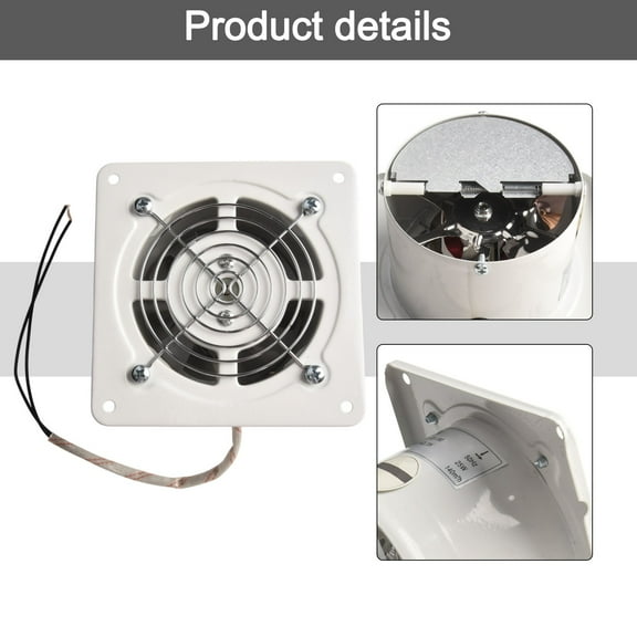 6Inch Bathroom Ventilation Fan Air Vent Exhaust Fan Toilet Bath Kitchen 32W For Window Wall Bathroom Toilet Kitchen Mounted