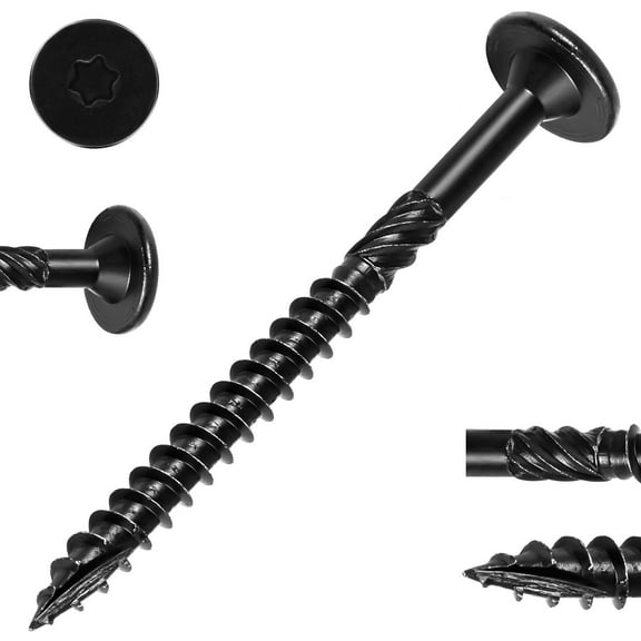 6Inch Black Heavy-Duty Outdoor Deck Screws, 50Pcs Star Drive Decking Wood Screws