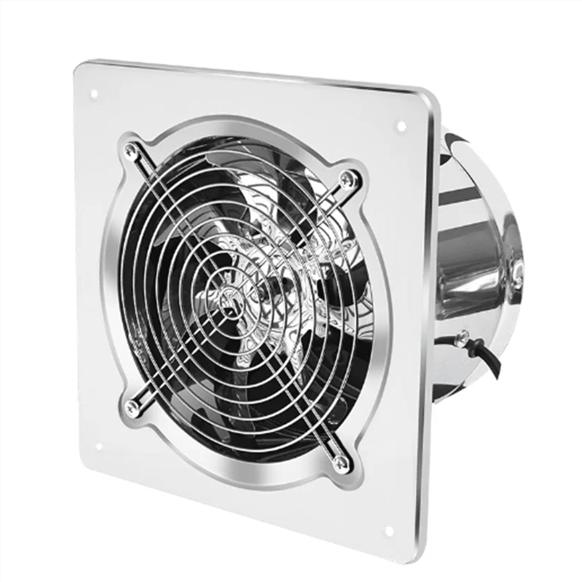 6Inch Booster Fan Extractor Exhaust Fan Ventilation Pipe Fan for Bathroom Toilet Kitchen Wall Window Stainless Steel Fan,1 * Booster Fan,Silver