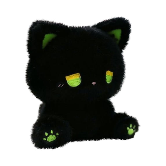 6Inch Cute Cat Plushie Doll Cuddly Stuffed Animal Decorative Collectible Companion Soft Hugging Cushion for Home Decor Aesthetic Room Ornament Green