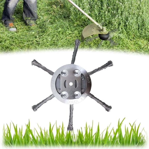 6Inch Steel Weed Eater Trimmer Head, Wire Rotary Brush Weed Cutter, Wire Weed Trimmer Head Weed Remover Tool, 2025 Wired Trimmer for Lawn Mower Tray (6 Knives-1PC)