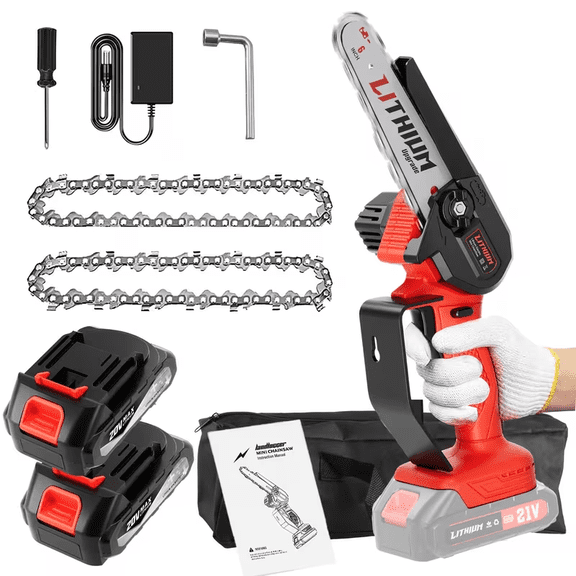 6Inch red Cordless Chainsaw