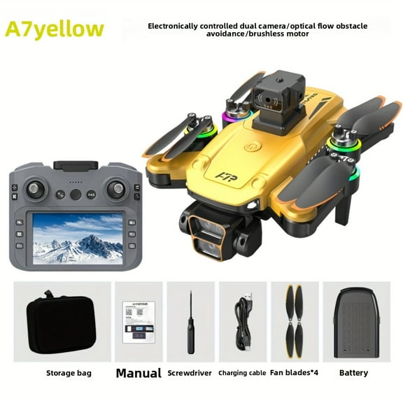 6K Brushless Dual-Camera Drone: 4.5" Screen Remote, Foldable FPV Quadcopter with Dual Batteries