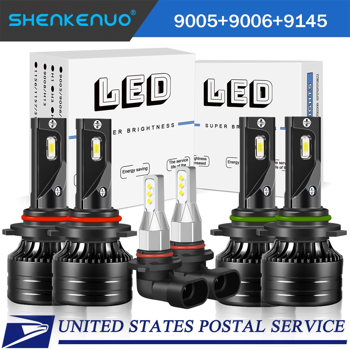 6K LED Headlight Fog Light Bulbs Kit For 2002 2005 Chevrolet