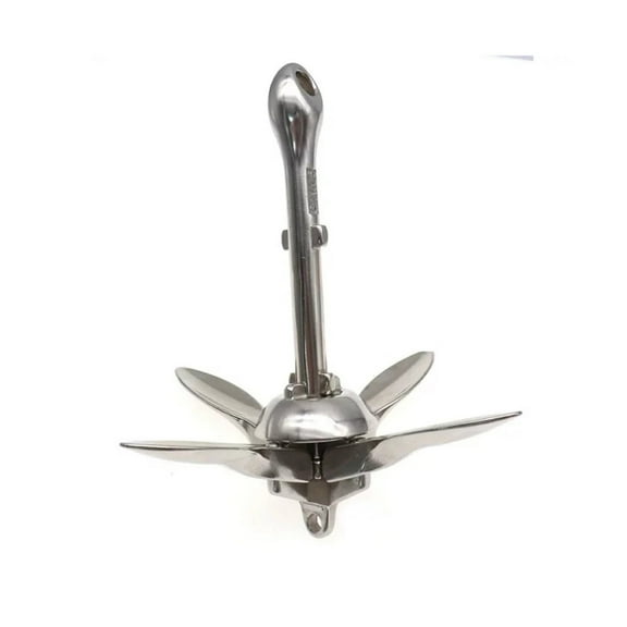 6KG Surface Polished Stainless Steel Boat Anchor Folding Anchor Marine Boat Yacht Accessories ,Easy to Install