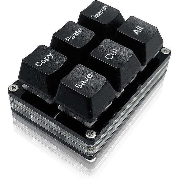6Keys Copy Paste Search Save Cut Keyboard One Handed OSU Keypad Programmable Mechanical Shortcut Macro Keyboard for Working Game