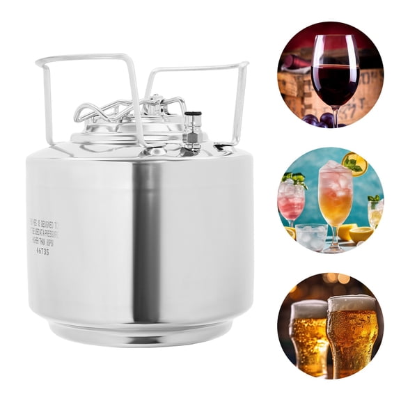 6L/1.59 Gal Mini Ball Lock Keg 304 Stainless Steel Home Brewing Keg Beer Brewing Keg for Homes, Bars