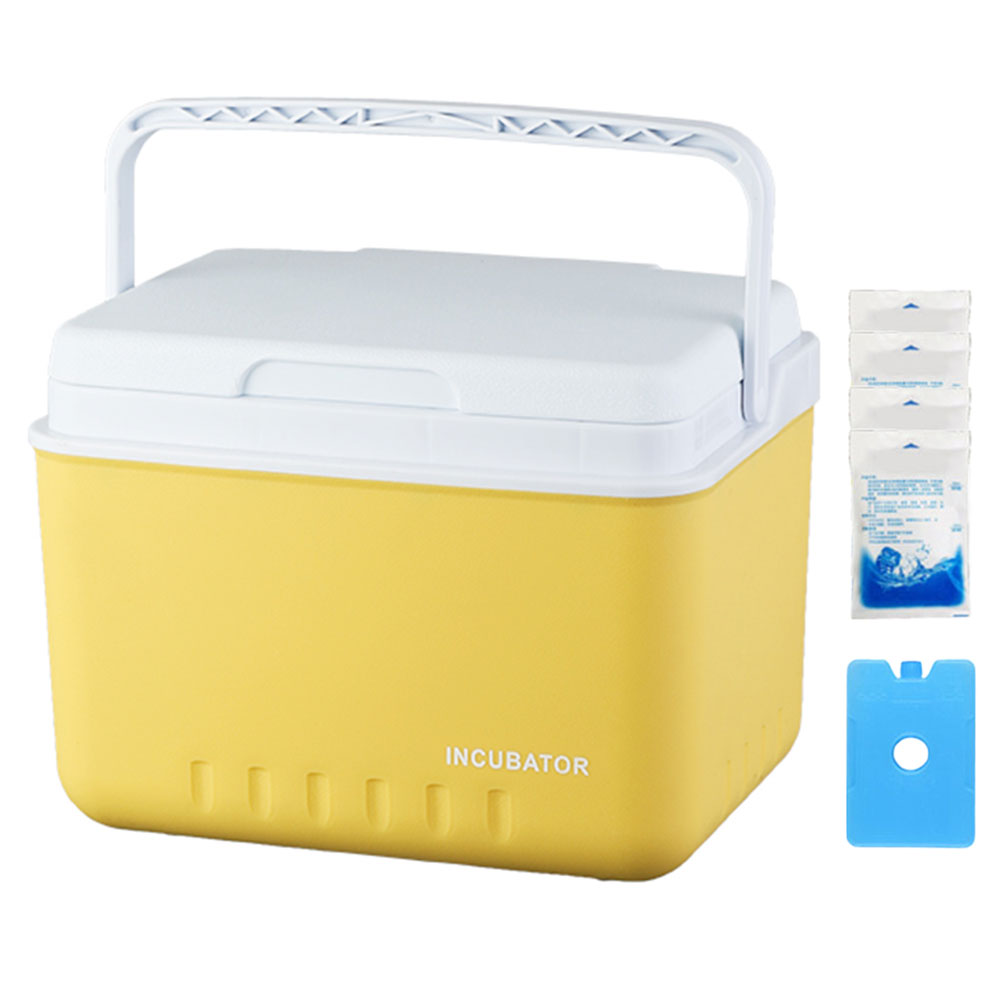 Caja Hielera de Camping 6L Multiusos Aislada Portátil para Camping, Picnic, Playa, Bebidas, Pesca (Amarilla)