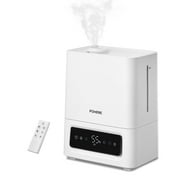FOHERE 6L Humidifier Large Room, Cool Mist Humidifiers for Bedroom Home, 60H Ultra-Quiet Runtime for Baby, Plants, Smart Humidity Sensor, Fast Symptom Relief, 16H Timer, Oil Diffuser, White