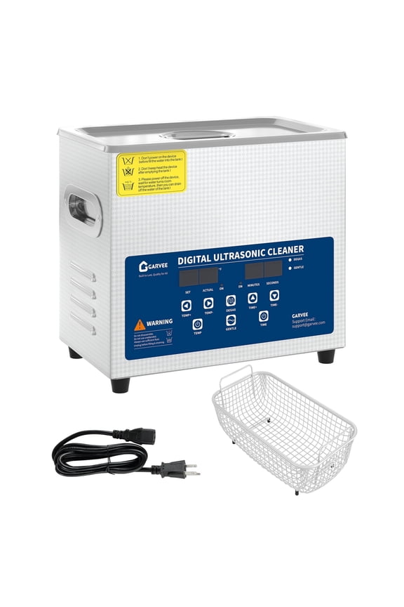 6L Digital Ultrasonic Cleaner with Timer, Professional Stainless Steel Cleaning Machine with Transducers for Jewelry, Eyeglass