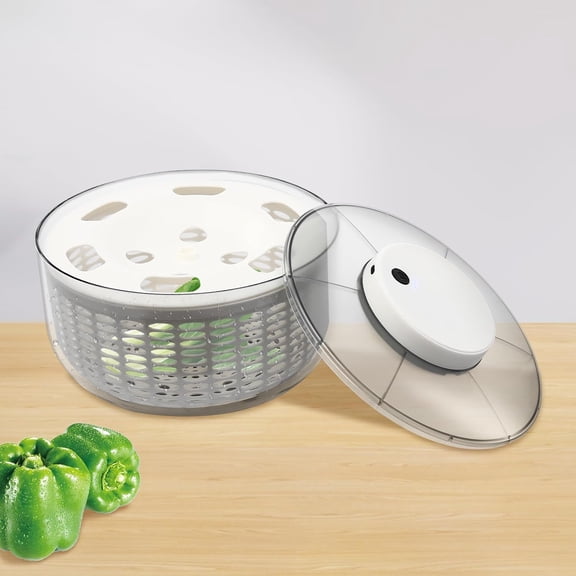 6L Electric Salad Spinner With Clear Lid Large Capacity Vegetable Dryer Easy One Touch Control For Home Kitchen And Restaurant Use