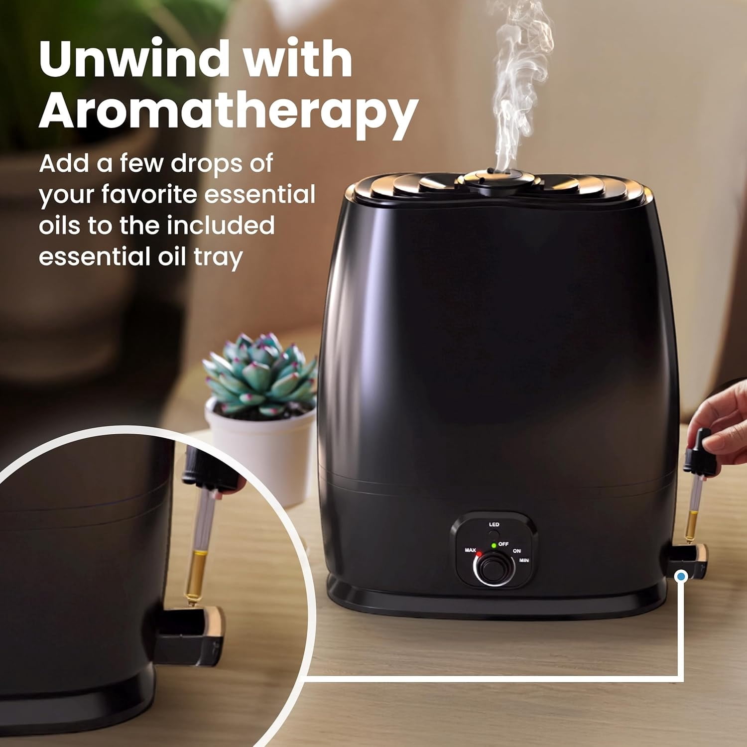 6L Humidifiers for Bedroom, Quiet 50HR Runtime No-Filter Supersized Cool Mist Humidifier Large Room for Whole House, Plants, Baby Nursery, Allergies, Dry Skin, Congestion, Indoor