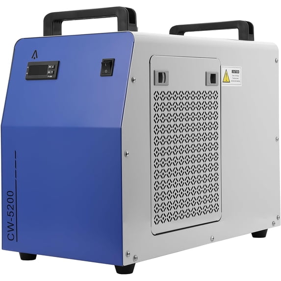 6L Industrial Water Chiller CW-5200, 0.9hp 2.6gpm Water Cooling System Water Cooler for 60W 70W 80W 90W 100W 120W 130W 150W CO2 Laser Engraving & Cutting Machines, Cools 5200 BTU/Hour, 110V