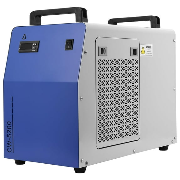 6L Industrial Water Chiller CW-5200, 0.9hp 2.6gpm Water Cooling System Water Cooler for 60W 70W 80W 90W 100W 120W 130W 150W CO2 Laser Engraving & Cutting Machines, Cools 5200 BTU/Hour, 110V