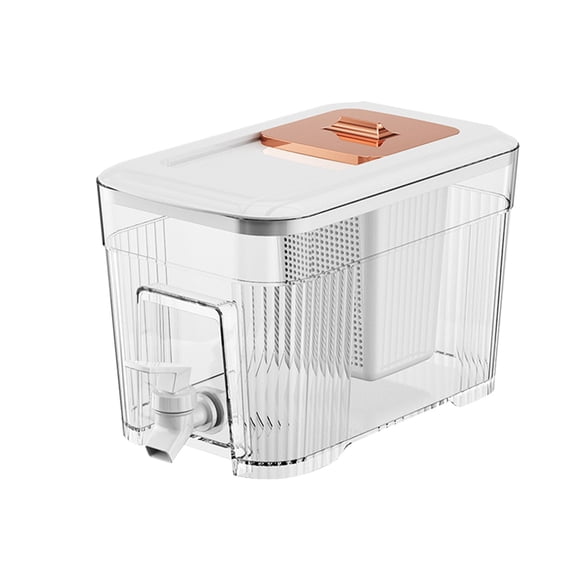 6L Large Capacity Beverage Dispenser With Spigot, Heat-Resistant Light Luxury Style Water Jug In White, For Home Kitchen, Party, Picnic, Outdoor Activities