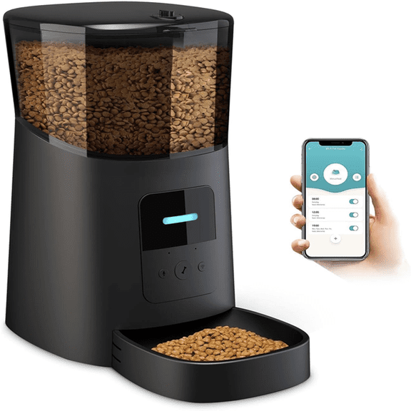 6L Large Smart Pet Feeder for Dogs & Cats, Auto Timer, Portion Control, Remote Feeding, Food Reminder