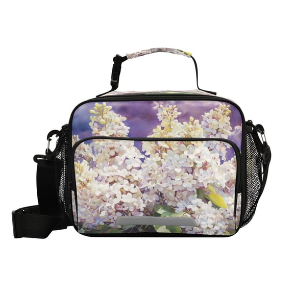 6L Leakproof Lunch Tote with Thermal Lining Lunch Bag Picnic Cooler Bag A Cluster Of Lilac Flowers