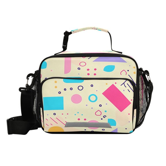 6L Leakproof Lunch Tote with Thermal Lining Lunch Bag Picnic Cooler Bag Color Graphics Background
