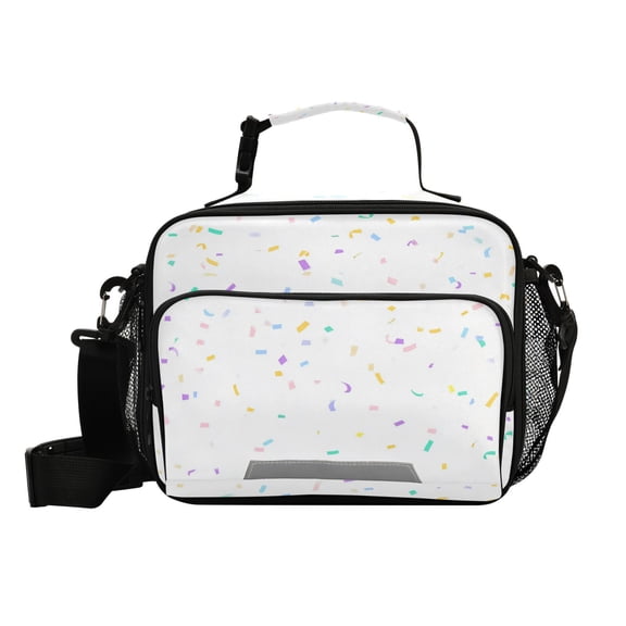 6L Leakproof Lunch Tote with Thermal Lining Lunch Bag Picnic Cooler Bag Colored Paper Scraps