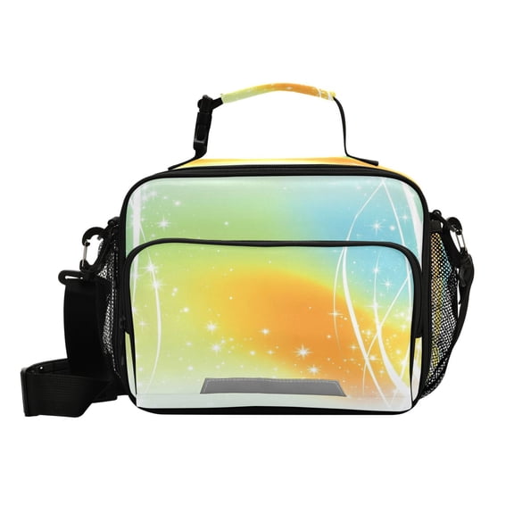 6L Leakproof Lunch Tote with Thermal Lining Lunch Bag Picnic Cooler Bag Fine Flash Pattern