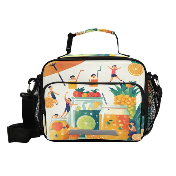 6L Leakproof Lunch Tote with Thermal Lining Lunch Bag Picnic Cooler Bag Fruit and Vegetable Juice