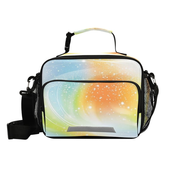 6L Leakproof Lunch Tote with Thermal Lining Lunch Bag Picnic Cooler Bag Orange and Blue Fine Flash