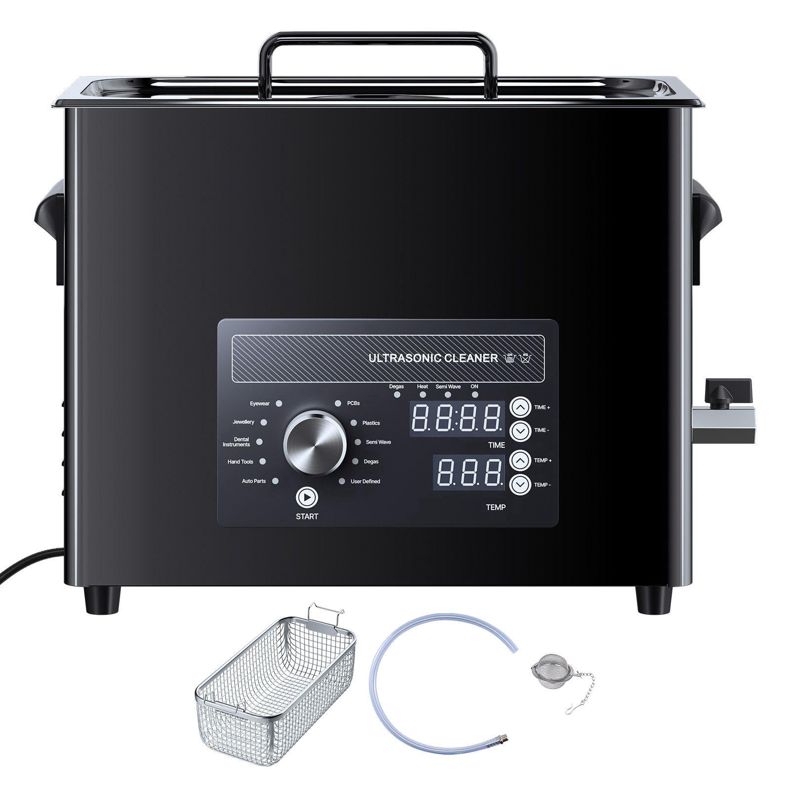 6L Professional Ultrasonic Cleaner Machine with Knob Control Stainless Steel Cleaning Machine with Basket and Cleaning Ball for Watches Razors Jewelry Coins and More