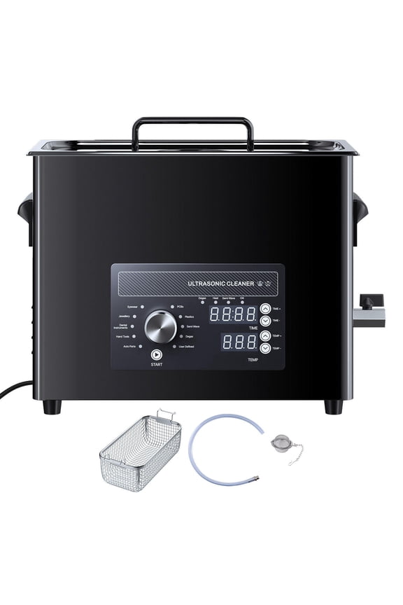 6L Professional Ultrasonic Cleaner Machine with Knob Control Stainless Steel Cleaning Machine with Basket and Cleaning Ball for Watches Razors Jewelry Coins and More