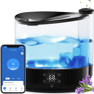 Humidifiers Large Room Bedroom with 7 Colors Light,Honovos 8L 2.1Gal Quiet  Ultrasonic Cool Mist Topfill Humidifier with 360° Nozzle 3 Speed Humidistat