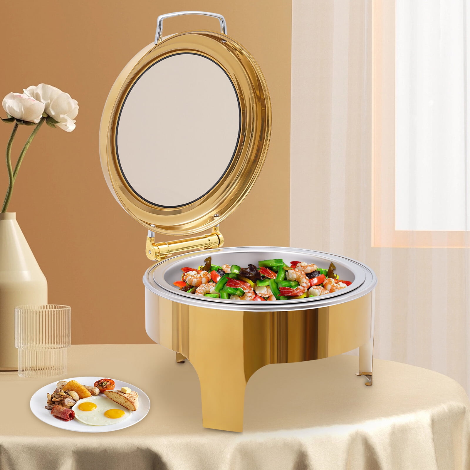 6L Stainless Chafing Dish Buffet Warmer Chafing Dish Buffet Server and ...