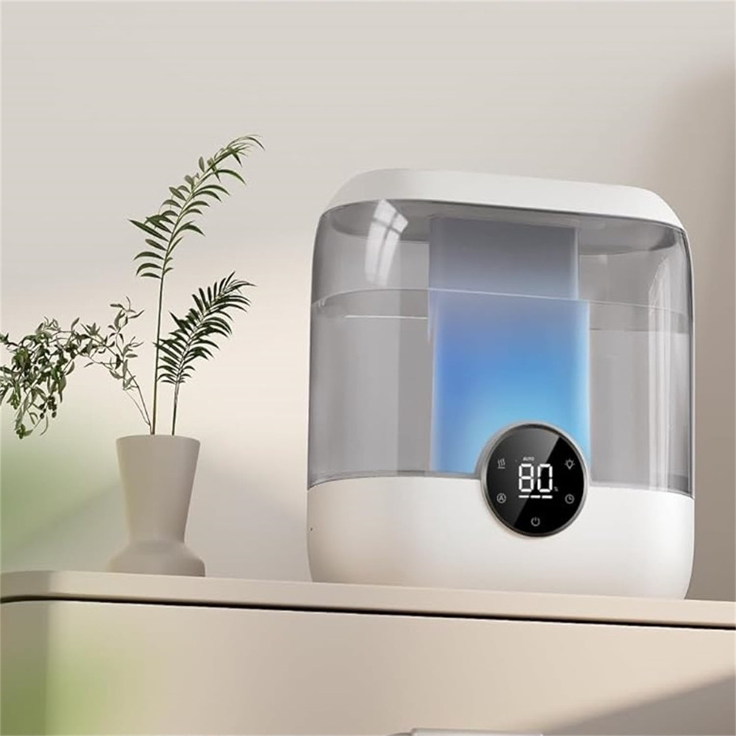 6L Top Fill Humidifiers for Bedroom, 60H Runtime 28 dB Quiet Supersized Cool Mist Air Humidifiers for Large Room, Baby Nursery, Plant, Indoor, Night Light, Easy to Clean, Precise Humidity Control