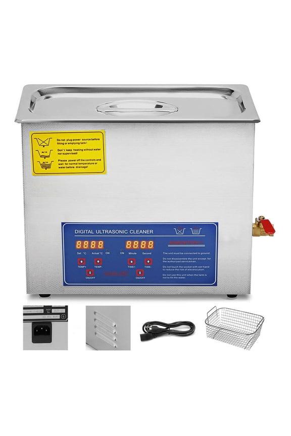 6L Ultra Machine With Heating Stainless Steel Ultra Cleaner Bath Device For Glasses, Jewelry, Dentures, Coins