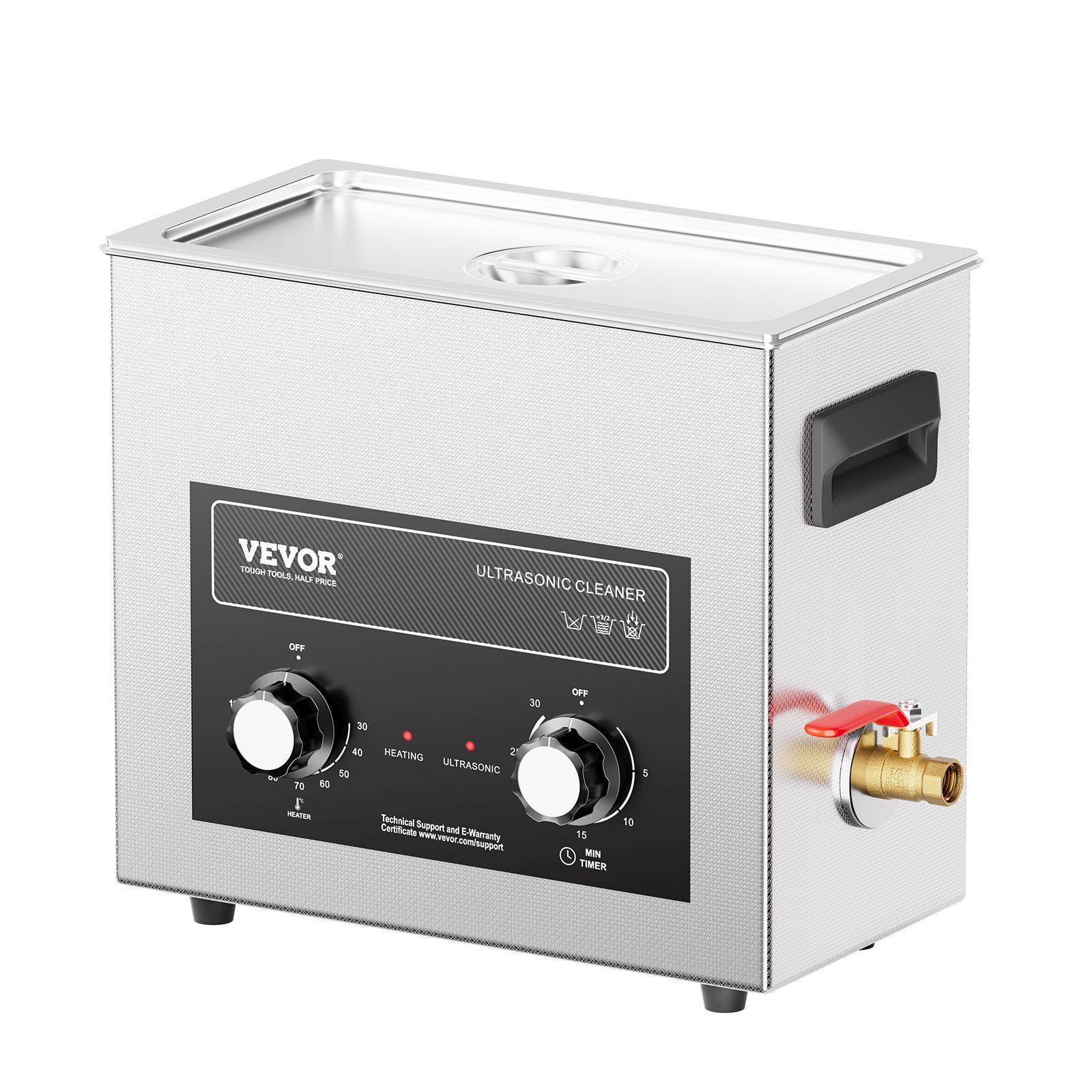6L Ultrasonic Cleaner with Heater Timer Basket Professional Digital Sonic Cavitation Machine 180W Cleaning Machine for Watch Instruments Glasses Coin Metal Parts Tool