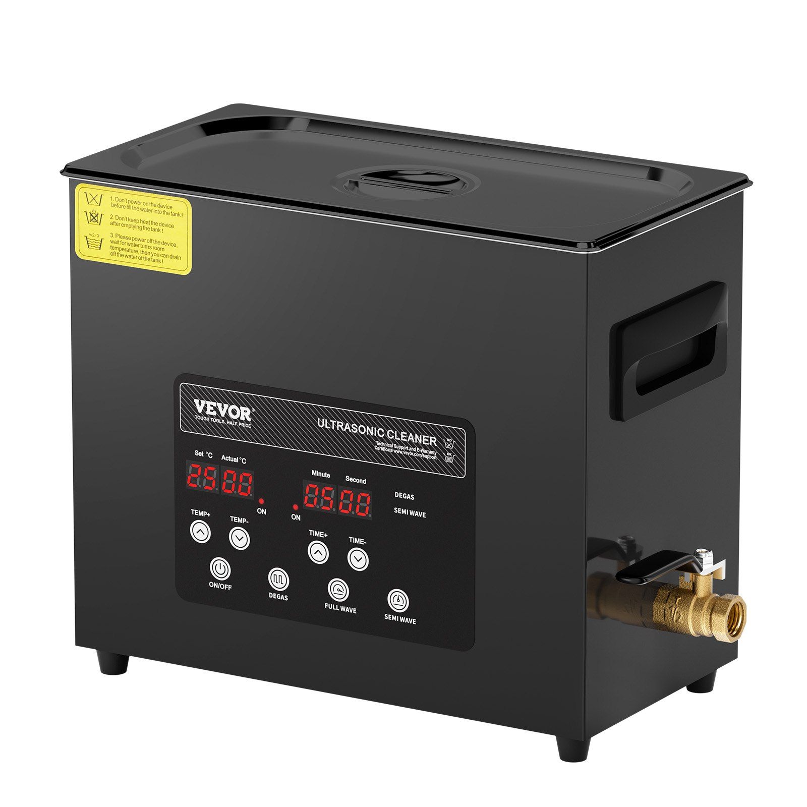 6L Ultrasonic Cleaner Machine with Basket, 180W Professional Cleaning Device with Heater and Timer, Dual Power Degassing Mode, 40kHz Precision Cleaning for Jewelry, Tools, Eyeglasses, Automotive Part
