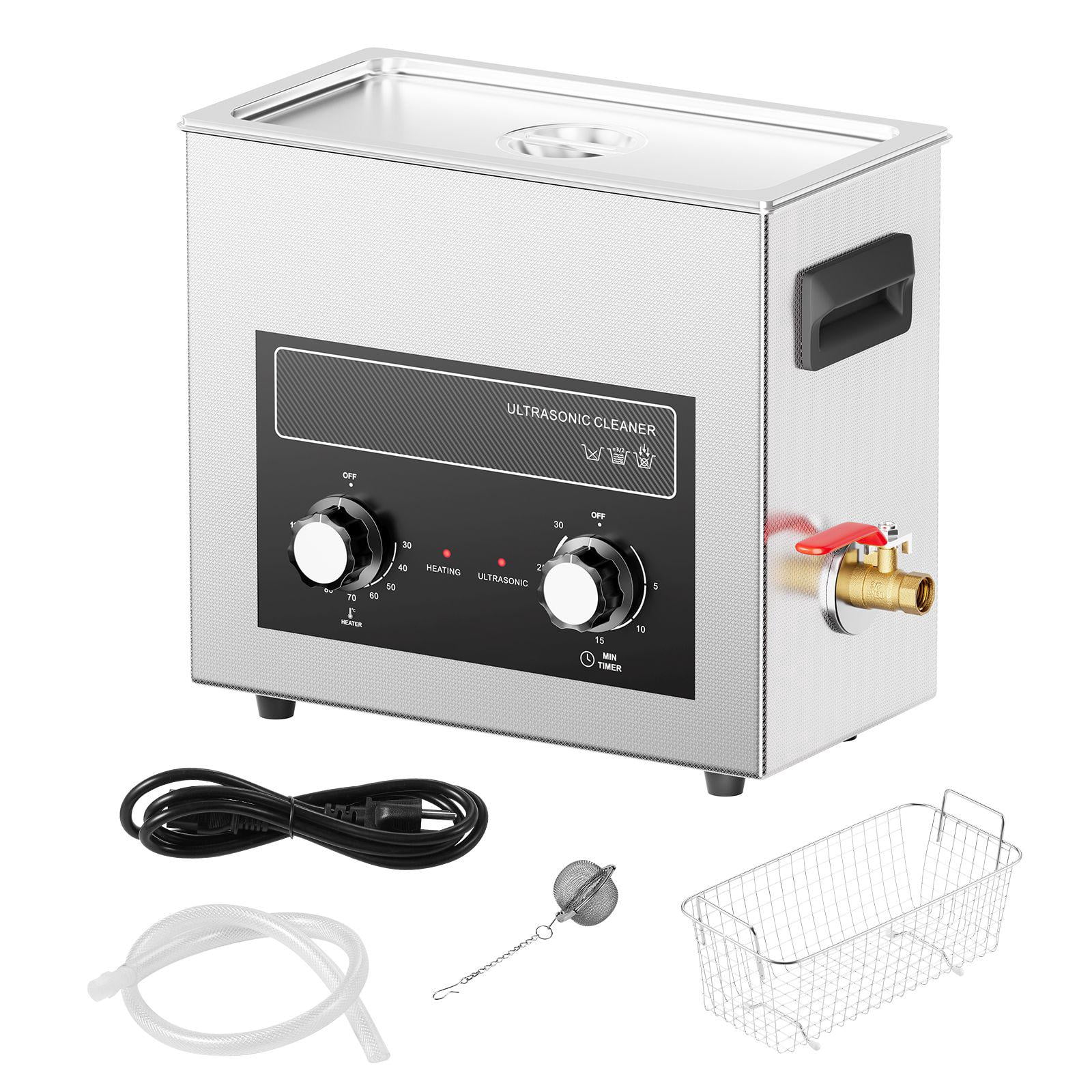 6L Ultrasonic Cleaner with Heater Timer Basket Professional Digital Sonic Cavitation Machine 180W for Watch Glasses Coin Metal Parts Tool