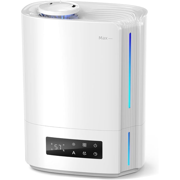 6L Ultrasonic Top Fill Cool Mist Humidifier with Essential Oil Diffuser, 60-Hour Runtime, Smart Humidistat, Quiet, White