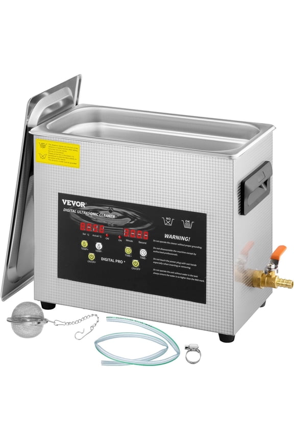 6L Upgraded Ultrasonic Cleaner with 400W Heater and 180W Ultrasonic Professional Digital Lab Parts Cleaner with Timer for Jewelry Glasses Instruments