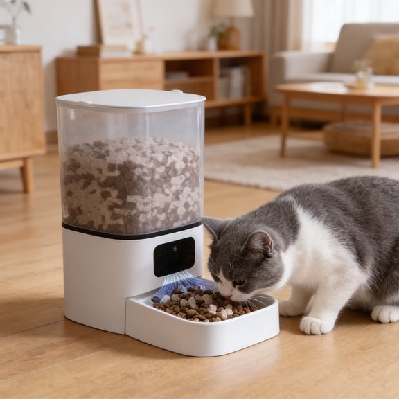 6L WiFi Enabled Automatic Pet Feeder for Dogs Cats, Smart App Control Timed Food Dispenser, Auto Cat Dog Feeder with Remote Feeding
