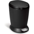 thumbnail image 1 of 6L round step can, black plastic, 1 of 4