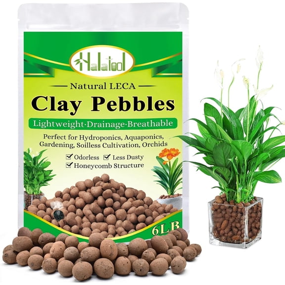 6LB Expanded Clay Pebbles for Plants 4mm-16mm Hydro Balls for Aquarium Indoor Potted Plants Premium Hydroponic Growing Media Clay Balls for Hydroponics Aquaponics